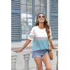 imageZeagoo Womens Tops Casual Oversized Short Sleeve Sweatshirt Summer Striped Shirt Crewneck Pullover Loose T Shirts BlouseWhite Gray Blue