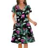 imageZeagoo Summer Tiered Mini Dress with Pockets Ruffle Sleeve VNeck Casual Dress A Line Boho Flowy Sundress 2025 VacationHp30