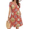 imageZeagoo Womens Summer ALine Dress with Pockets Mini Short Sleeve Dresses Flowy Beach Swing Dress 2025 Vacation TravelA02mz756