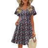 imageZeagoo Womens Summer Dress Casual Swing Floral Ruffle Short Sleeve Sundresses Beach Mini Aline Shift Dress 2025 with Pockets02 Red Floral