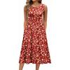 imageZeagoo Womens Summer Tank Midi Dress with Pockets Floral Sleeveless ALine Casual Loose TShirt Dresses Beach Sundress 202501red Floral