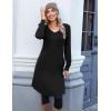 imageZeagoo Fall Dresses for Women Long Sleeve Casual Pleated V Neck Dress 2025 A Line Tunic DressAblack