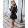imageZeagoo Fall Dresses for Women Long Sleeve Casual Pleated V Neck Dress 2025 A Line Tunic DressAblack