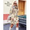 imageZeagoo Fall Dresses for Women Long Sleeve Casual Pleated V Neck Dress 2025 A Line Tunic DressBeige Floral