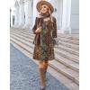 imageZeagoo Fall Dresses for Women Long Sleeve Casual Pleated V Neck Dress 2025 A Line Tunic DressChic Printed