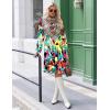 imageZeagoo Fall Dresses for Women Long Sleeve Casual Pleated V Neck Dress 2025 A Line Tunic DressMixed Printed