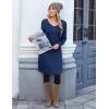 imageZeagoo Fall Dresses for Women Long Sleeve Casual Pleated V Neck Dress 2025 A Line Tunic DressNavy