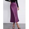 imageZeagoo Skirts for Women Jacquard High Waist Skirt Black Elegant Midi Skirt SatinPurple01
