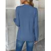 imageZeagoo Womens 2025 Fall V Neck Sweater Trendy Long Sleeve Casual Lightweight Ribbed Knit Pullover TopsBlue