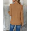 imageZeagoo Womens 2025 Fall V Neck Sweater Trendy Long Sleeve Casual Lightweight Ribbed Knit Pullover TopsBrown