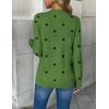 imageZeagoo Womens 2025 Fall V Neck Sweater Trendy Long Sleeve Casual Lightweight Ribbed Knit Pullover TopsPolka Dotgreen