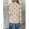 imageZeagoo Womens 2025 Fall V Neck Sweater Trendy Long Sleeve Casual Lightweight Ribbed Knit Pullover TopsPolka Dotkhaki