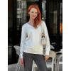 imageZeagoo Womens 2025 Fall V Neck Sweater Trendy Long Sleeve Casual Lightweight Ribbed Knit Pullover TopsWhite