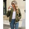 imageZeagoo Womens Bomber Jacket Casual Coat Zip Up Outerwear Windbreaker with Pockets SXXLArmy Green Stripes