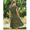 imageZeagoo Womens Summer Casual Dresses Ruffle Sleeve V Neck Midi Dress Flowy Tiered Dress with Pockets Boho SundressesArmy Green