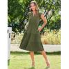 imageZeagoo Womens Summer Casual Dresses Ruffle Sleeve V Neck Midi Dress Flowy Tiered Dress with Pockets Boho SundressesArmy Green