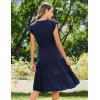 imageZeagoo Womens Summer Casual Dresses Ruffle Sleeve V Neck Midi Dress Flowy Tiered Dress with Pockets Boho SundressesNavy Blue
