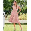 imageZeagoo Womens Summer Casual Dresses Ruffle Sleeve V Neck Midi Dress Flowy Tiered Dress with Pockets Boho SundressesPink Round Dot