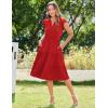 imageZeagoo Womens Summer Casual Dresses Ruffle Sleeve V Neck Midi Dress Flowy Tiered Dress with Pockets Boho SundressesRed