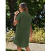imageZeagoo Womens Summer Dress 2025 Cotton Button Down Short Sleeve Tshirt Dresses Casual Flowy V Neck Loose Mini Beach DressArmy Green