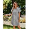 imageZeagoo Womens Summer Dress 2025 Cotton Button Down Short Sleeve Tshirt Dresses Casual Flowy V Neck Loose Mini Beach DressBlackwhite Stripe 02