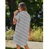 imageZeagoo Womens Summer Dress 2025 Cotton Button Down Short Sleeve Tshirt Dresses Casual Flowy V Neck Loose Mini Beach DressBlackwhite Stripe 02