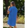 imageZeagoo Womens Summer Dress 2025 Cotton Button Down Short Sleeve Tshirt Dresses Casual Flowy V Neck Loose Mini Beach DressBlue