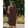 imageZeagoo Womens Summer Dress 2025 Cotton Button Down Short Sleeve Tshirt Dresses Casual Flowy V Neck Loose Mini Beach DressBrown