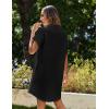 imageZeagoo Womens Summer Dress 2025 Cotton Button Down Short Sleeve Tshirt Dresses Casual Flowy V Neck Loose Mini Beach DressClassic Black