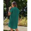 imageZeagoo Womens Summer Dress 2025 Cotton Button Down Short Sleeve Tshirt Dresses Casual Flowy V Neck Loose Mini Beach DressGreeen 02