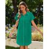 imageZeagoo Womens Summer Dress 2025 Cotton Button Down Short Sleeve Tshirt Dresses Casual Flowy V Neck Loose Mini Beach DressGreen