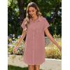 imageZeagoo Womens Summer Dress 2025 Cotton Button Down Short Sleeve Tshirt Dresses Casual Flowy V Neck Loose Mini Beach DressPink