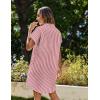 imageZeagoo Womens Summer Dress 2025 Cotton Button Down Short Sleeve Tshirt Dresses Casual Flowy V Neck Loose Mini Beach DressRedwhite Stripe