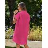 imageZeagoo Womens Summer Dress 2025 Cotton Button Down Short Sleeve Tshirt Dresses Casual Flowy V Neck Loose Mini Beach DressRose Red