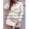 imageZeagoo Womens Summer Mini Skirts Elastic High Waisted Stain ALine Zipper Party Skirt 202501beige