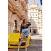 imageZeagoo Womens Summer Mini Skirts Elastic High Waisted Stain ALine Zipper Party Skirt 2025Blue