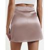 imageZeagoo Womens Summer Mini Skirts Elastic High Waisted Stain ALine Zipper Party Skirt 2025Light Khaki