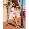 imageZeagoo Womens Summer Mini Skirts Elastic High Waisted Stain ALine Zipper Party Skirt 2025Light Pink