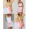 imageZeagoo Womens Summer Mini Skirts Elastic High Waisted Stain ALine Zipper Party Skirt 2025Light Pink