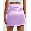 imageZeagoo Womens Summer Mini Skirts Elastic High Waisted Stain ALine Zipper Party Skirt 2025Purple