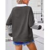 imageZeagoo Womens Sweatshirt Henley V Neck Button Down Shirts Color Block Blouses Pullover 2025 Fall Business Casual OutfitsDark Gray