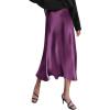 imageZeagoo Skirts for Women Jacquard High Waist Skirt Black Elegant Midi Skirt SatinPurple01