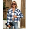 imageZeagoo Flannels for Women Cropped Shacket Jacket Fashion Plaid Button Down Shirt 2025 Fall Coat TopsZgw19