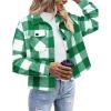 imageZeagoo Flannels for Women Cropped Shacket Jacket Fashion Plaid Button Down Shirt 2025 Fall Coat TopsGw22