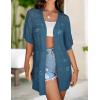 imageZeagoo Lightweight Summer Crochet Cardigan for Women Short Sleeve Kimono Boho Oversized Open Front Knitted CardiganDark Blue