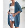 imageZeagoo Lightweight Summer Crochet Cardigan for Women Short Sleeve Kimono Boho Oversized Open Front Knitted CardiganDark Blue