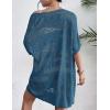 imageZeagoo Lightweight Summer Crochet Cardigan for Women Short Sleeve Kimono Boho Oversized Open Front Knitted CardiganDark Blue