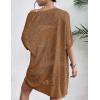 imageZeagoo Lightweight Summer Crochet Cardigan for Women Short Sleeve Kimono Boho Oversized Open Front Knitted CardiganDark Brown