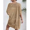imageZeagoo Lightweight Summer Crochet Cardigan for Women Short Sleeve Kimono Boho Oversized Open Front Knitted CardiganKhaki