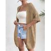 imageZeagoo Lightweight Summer Crochet Cardigan for Women Short Sleeve Kimono Boho Oversized Open Front Knitted CardiganKhaki